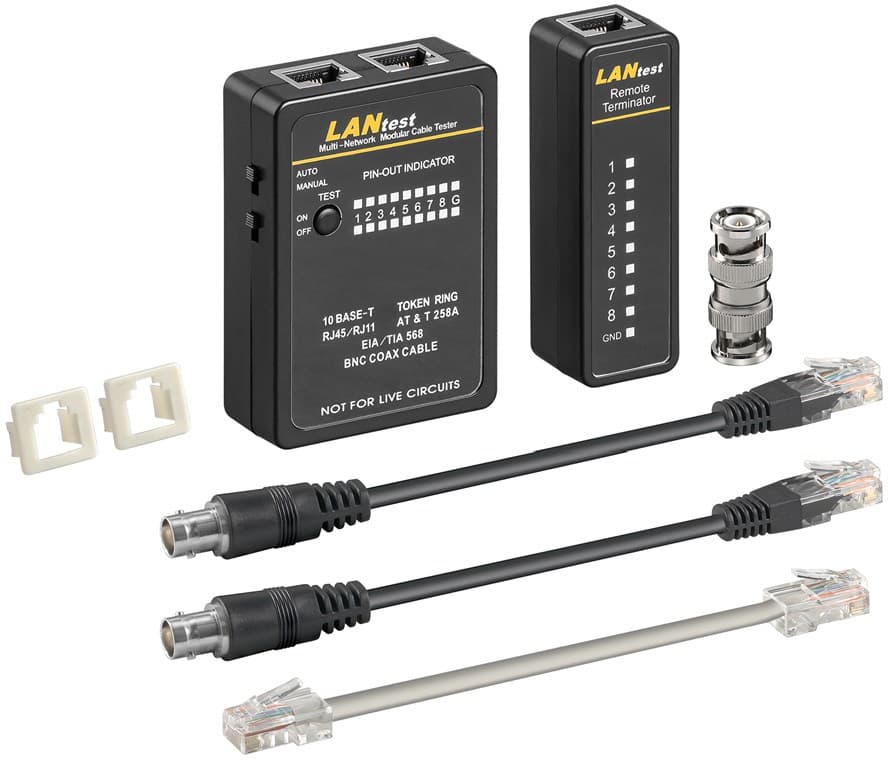 Kit testeur de câble réseau Goobay - pour tester les connexions réseau CAT 5/6 et RNIS