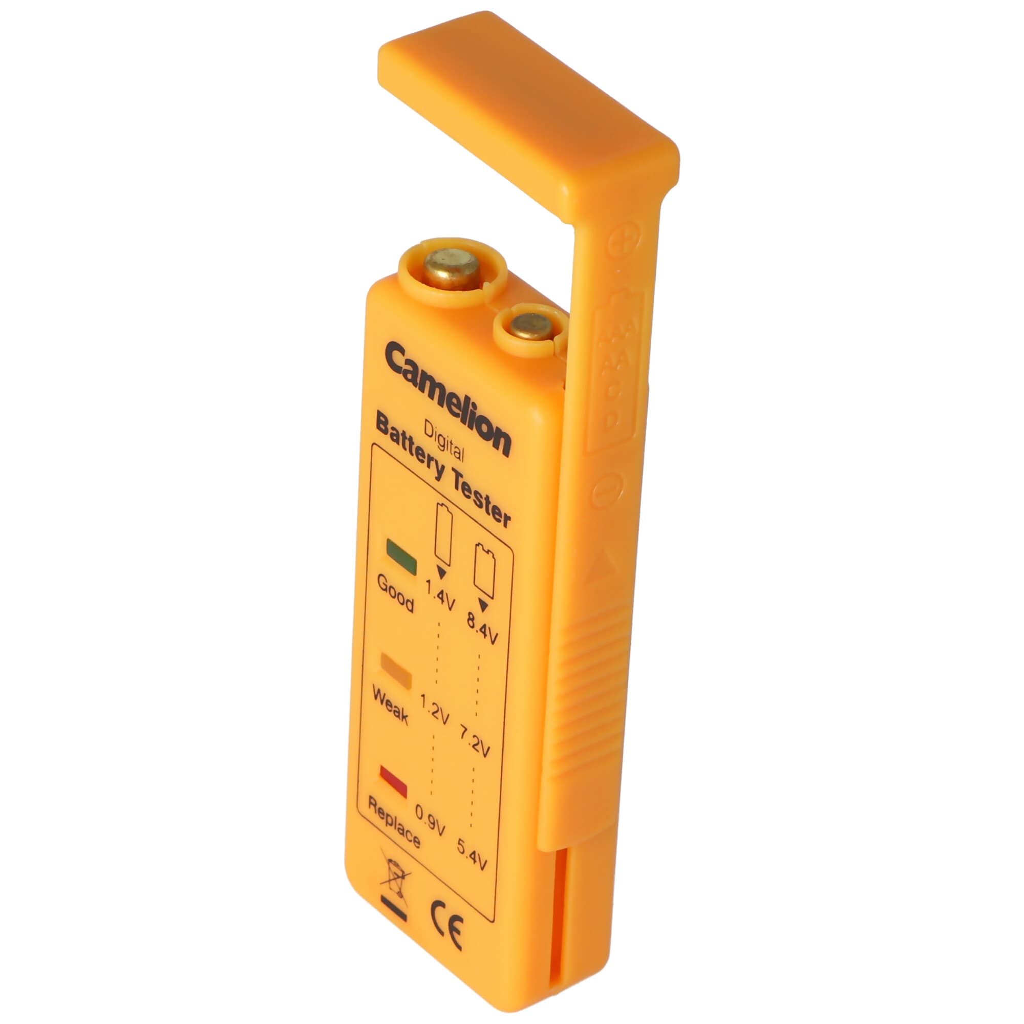Testeur de batterie LED BT-0503 adapté pour tester les blocs AAAA, AAA, AA, C, D et 9V